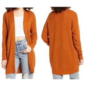 Bp. Open Stitch Cardigan Rust S
